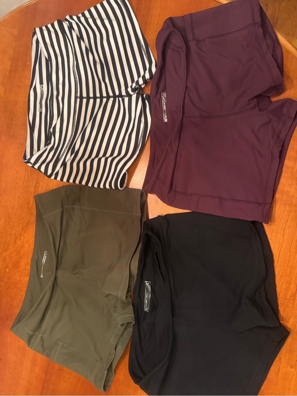 Born Primitive Striped Black & White, Plum, Olive & Black Performance Shorts Set